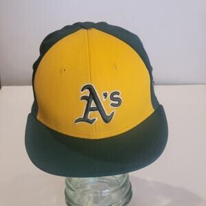 Oakland A's Athletics Hat Cap Yellow Green Embroidered Adjustable OC Sports